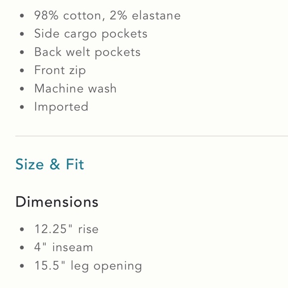 NWOT By Anthropologie Dark Green Utility Buckle Cargo Shorts - Picture 4 of 10